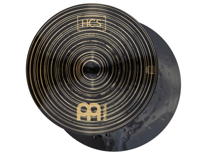 Pareja de platos de hi-hat Meinl HCS Dark con logotipo dorado