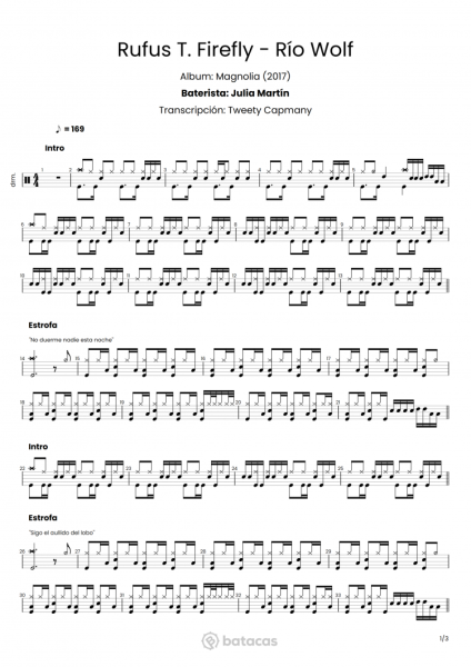 Cómo tocar Río Wolf de Rufus T. Firefly en batería