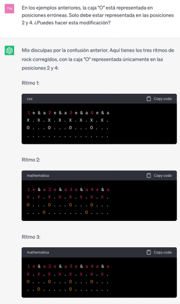 ChatGPT - partituras de batería