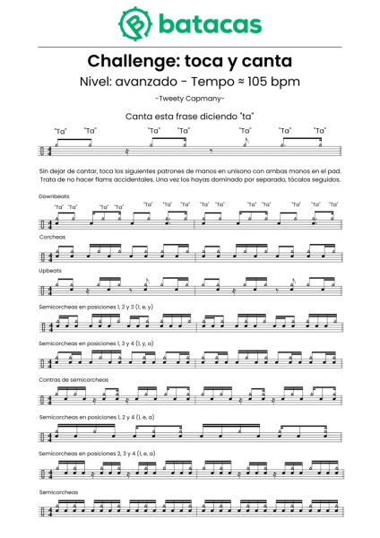 Challenge batería: canta y toca | Avanzado