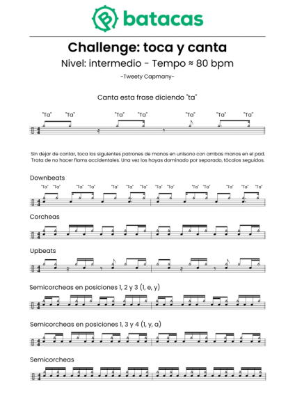 Challenge batería: canta y toca | Intermedio