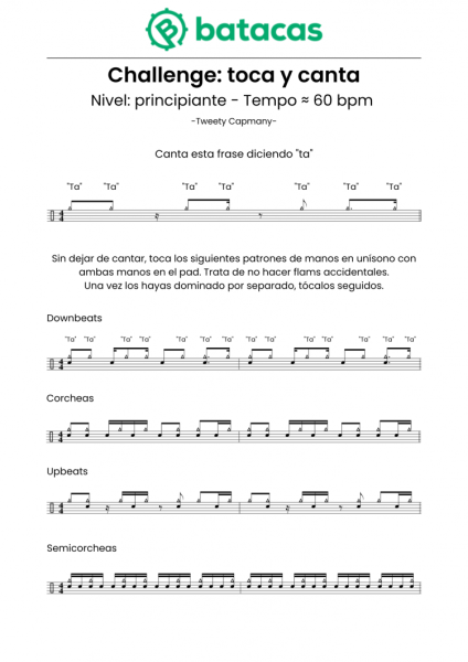 Challenge batería: canta y toca | Principiante