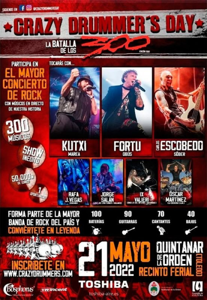 Crazy Drummer's Day 2022: forma parte de la mayor banda de Rock de España