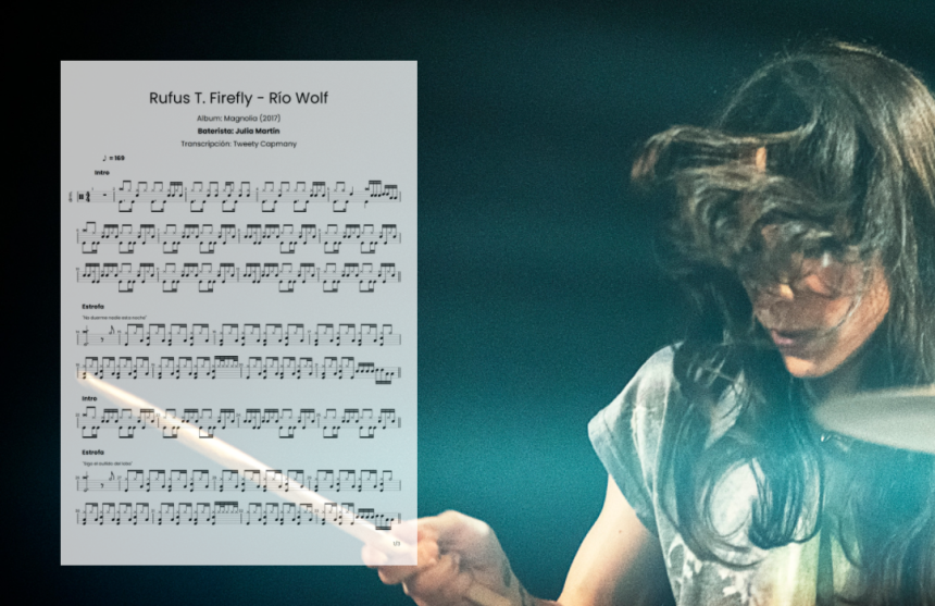 Cómo tocar Río Wolf de Rufus T. Firefly en batería