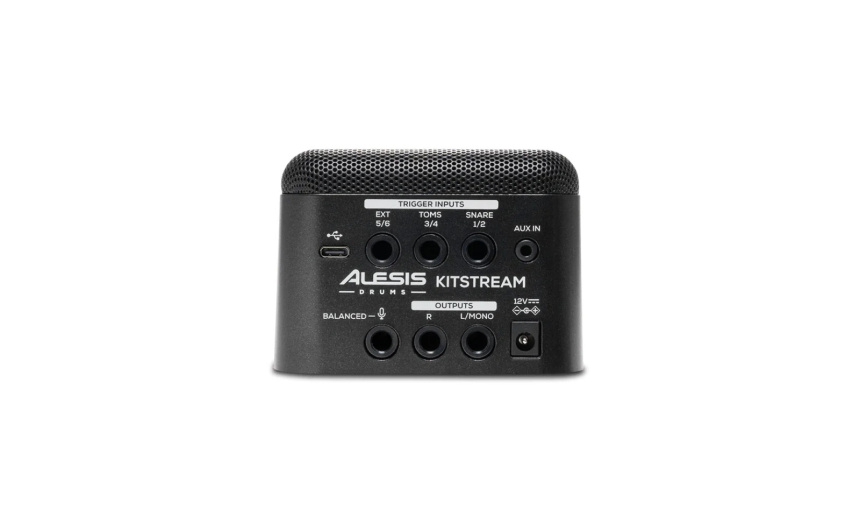 Panel trasero del KitStream con conectores USB-C, entradas de disparador, salidas y toma de alimentación.
